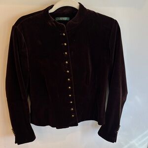 Ralph Lauren Women's Dark Brown Velvet Blazer